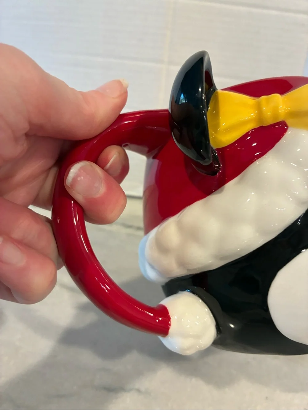 New Williams Sonoma Minnie Mouse Figural Mug cocoa Christmas kids holiday Disney